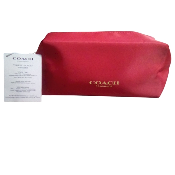 Coach Fragrance Women's Red Toiletry Cosmetic Bag - Picture 1 of 4